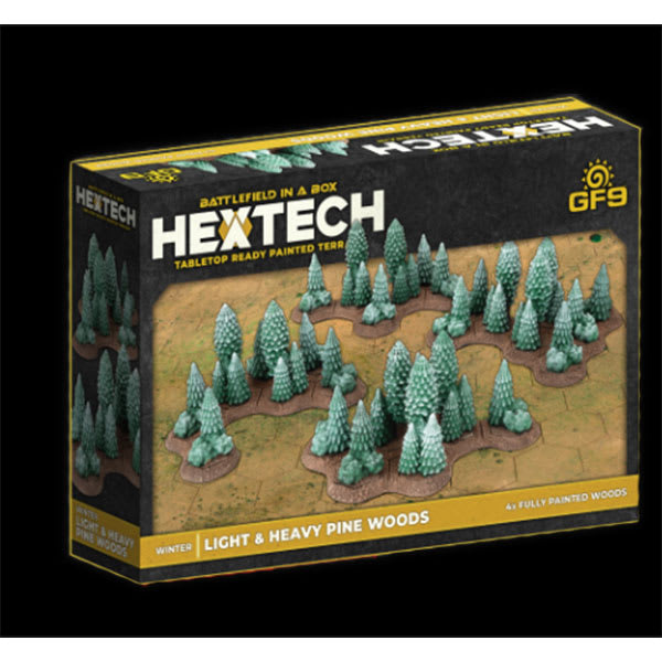 BATTLEFIELD IN A BOX: HEXTECH TERRAIN- WAVE 10- LIGHT & HEAVY PINE WOODS (WINTER)1