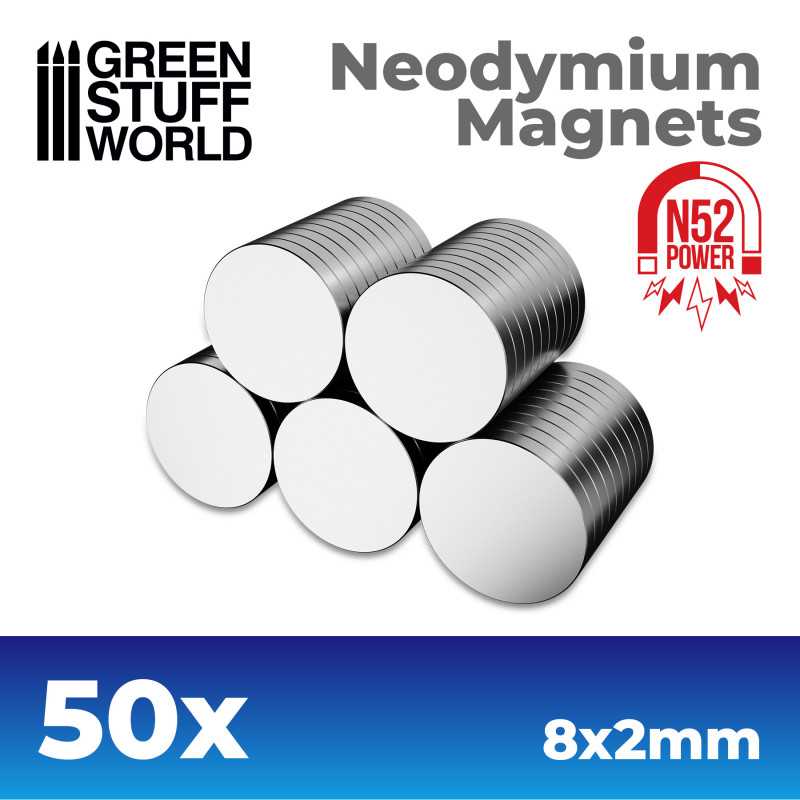 IMANES NEODIMIO 8X2MM - 50 UNIDADES (N52)1