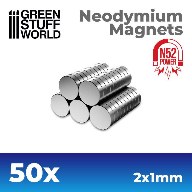 IMANES NEODIMIO 2X1MM - 50 UNIDADES (N52)1