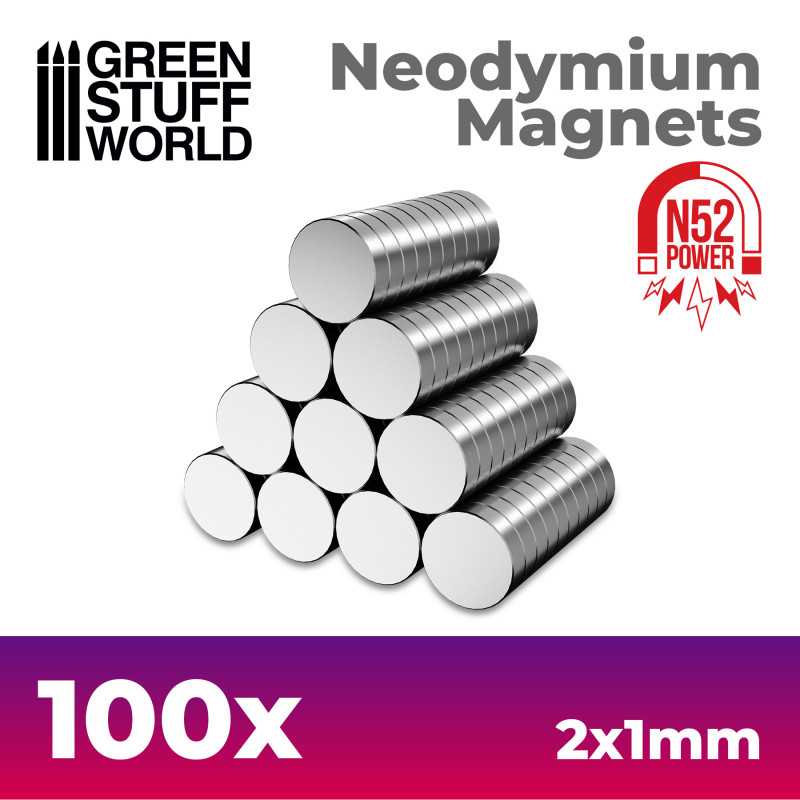 IMANES NEODIMIO 2X1MM - 100 UNIDADES (N52)1