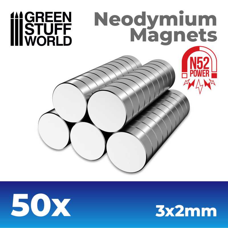 IMANES NEODIMIO 3X2MM - 50 UNIDADES (N52)1