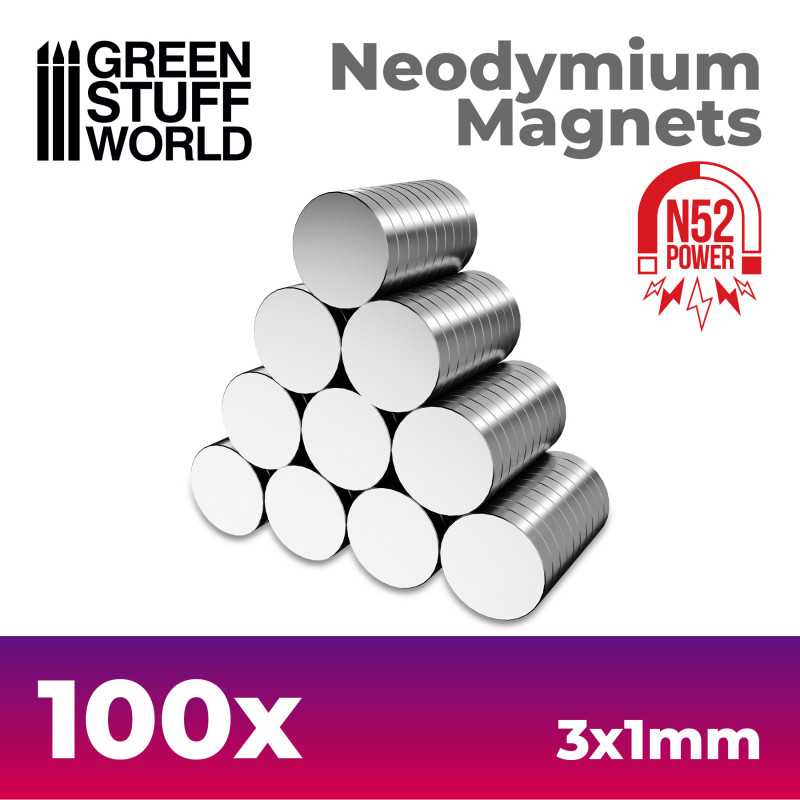 IMANES NEODIMIO 3X1MM - 100 UNIDADES (N52)1