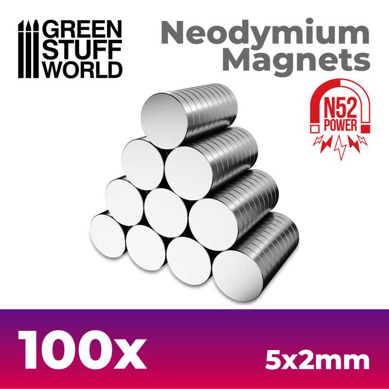 Imanes Neodimio 5x2mm - 100 unidades (N52)1