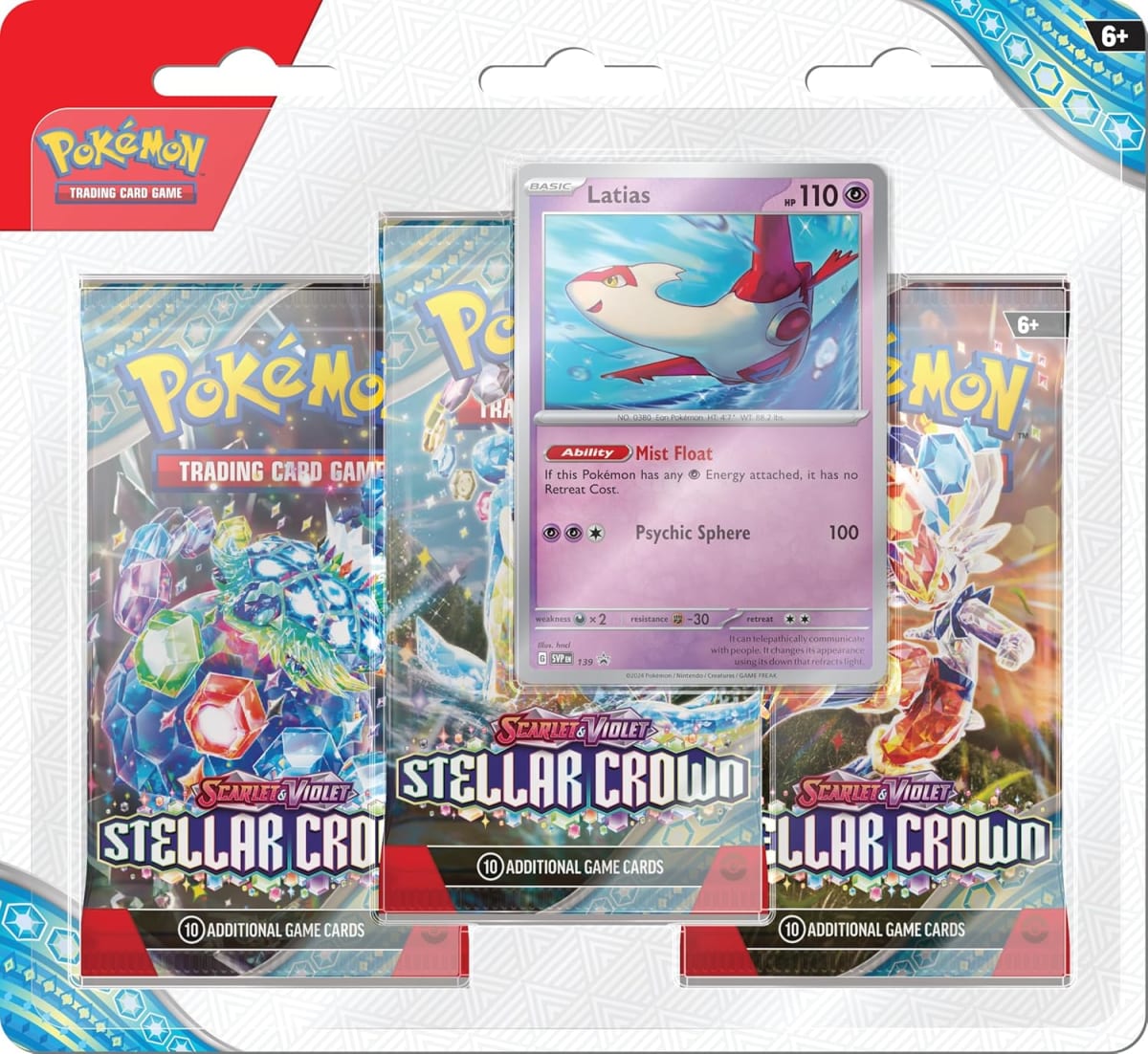 POKEMON TCG: SCARLET & VIOLET 07 STELLAR CROWN- 3-BOOSTER BLISTER CASE LATIAS1