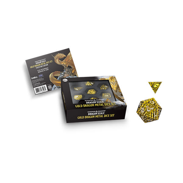 7-DIE SET D&D DRAGON SCALE: METAL- GOLD1