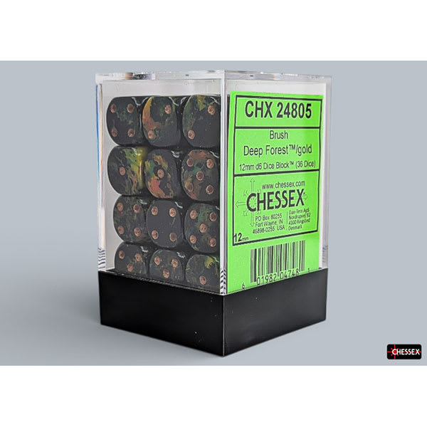 BRUSH DEEP FOREST - GOLD 12MM DICE BLOCK1
