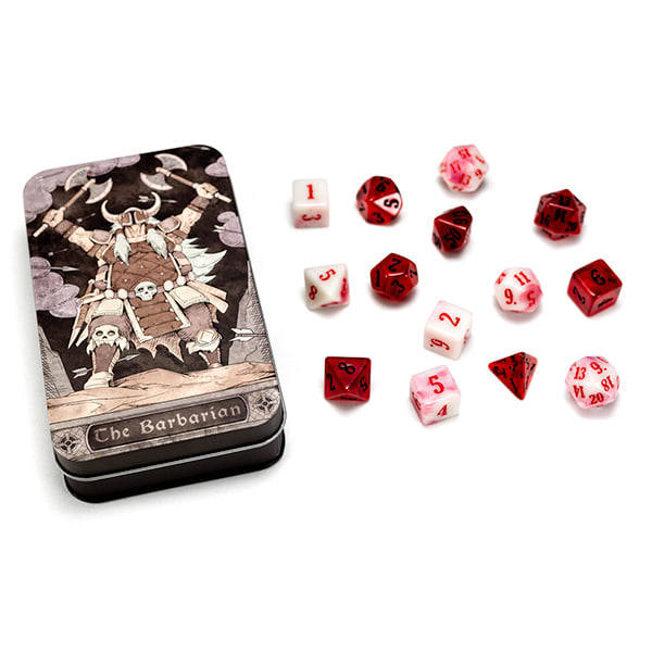 RPG CLASS DICE: BARBARIAN SET TIN (14 DICE)1