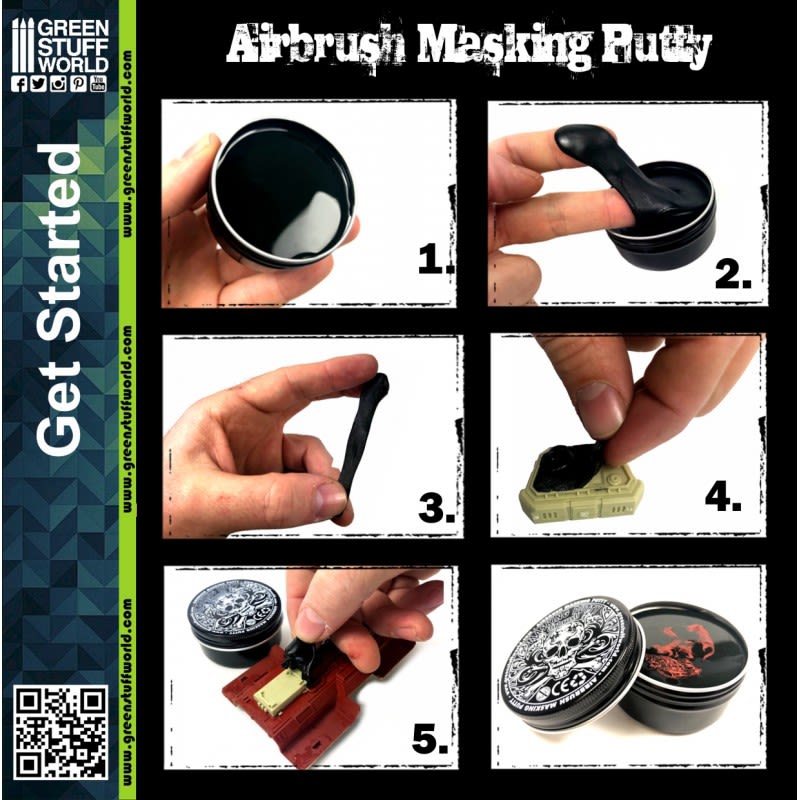 GSW_GREEN STUFF WORLD: MASILLA AEROGRAFÍA PARA ENMASCARAR / MASKING PUTTY 60GR2