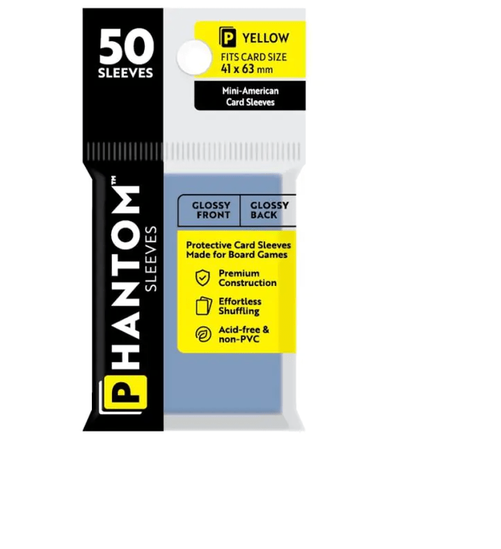 BOARD GAME SLEEVES: PHANTOM SLEEVES- GLOSS/GLOSS(41MM X 63MM)- CLEAR (50CT)1