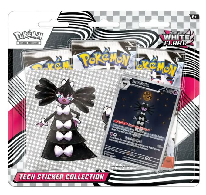 POKEMON TCG: SPANISH SCARLET & VIOLET 10.5 WHITE FLARE- TECH STICKER COLLECTION1