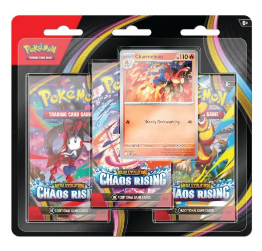 POKEMON TCG: SPANISH MEGA EVOLUTION 04 CHAOS RISING- 3-BOOSTER BLISTER1