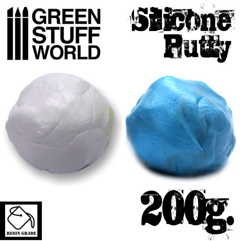 GSW_GREEN STUFF WORLD: MASILLA SILICONA AZUL PARTES A-B / BLUE SILICONE PUTTY PARTS A-B 200 GRS.2