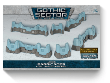 BATTLEFIELD IN A BOX: GOTHIC SECTOR- LEGION DEFENSIVE WALLS ALTERNATE PAINT SCHEME (X6), 30MM SCALE1