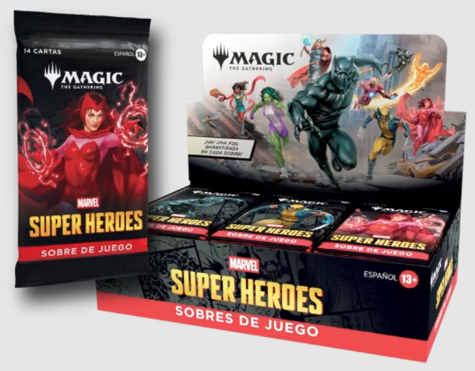 MTG: SPANISH UNIVERSES BEYOND- MARVEL SUPER HEROES PLAY BOOSTER DISPLAY1