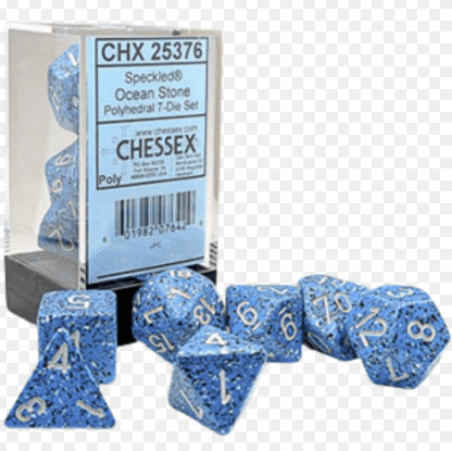 SPECKLED OCEAN STONE/WHITE POLYHEDRAL 7-DIE SET1