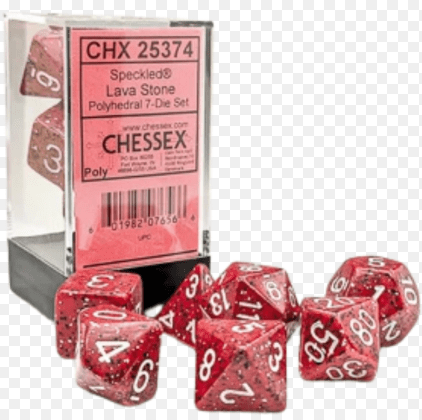 SPECKLED LAVA STONE/WHITE POLYHEDRAL 7-DIE SET1