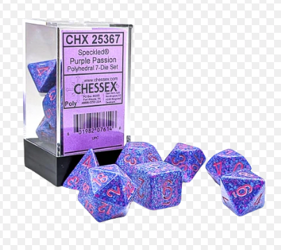 SPECKLED PURPLE PASSION/PINK POLYHEDRAL 7-DIE SET1
