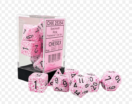 SPECKLED PINK/BLACK POLYHEDRAL 7-DIE SET1