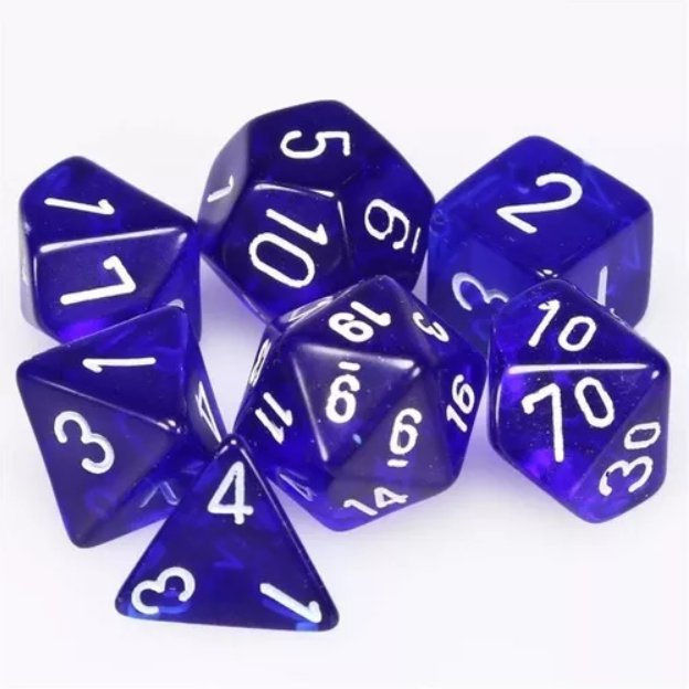 CHESSEX: SET 7 DADOS - POLYHEDRAL: WATER1