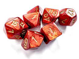 7-Die Set Mini Scarab Scarlet/Gold1