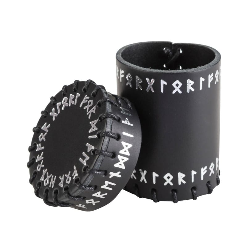 QWORKSHOP RUNIC BLACK LEATHER DICE CUP1
