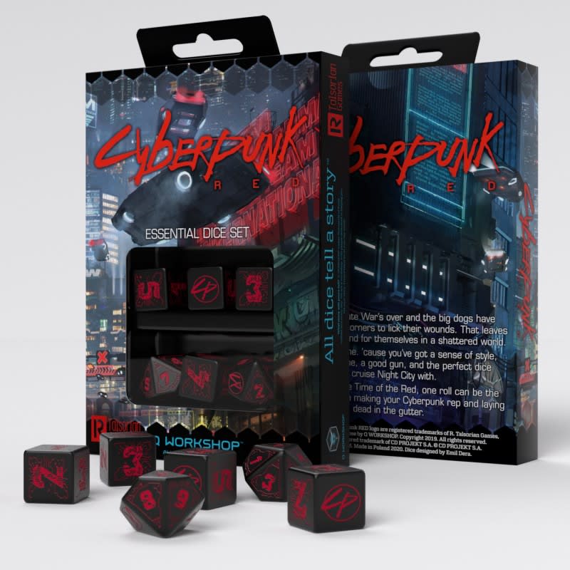 QWORKSHOP CYBERPUNK RED ESSENTIAL DICE SET (4D6 & 2D10)1