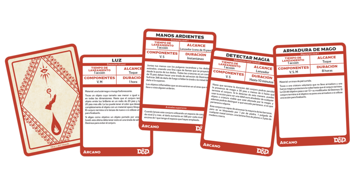 DUNGEONS AND DRAGONS 5TH EDITION: CARTAS DE CONJURO - MAGIA ARCANA (ESPAÑOL)2