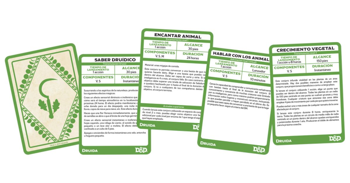 DUNGEONS AND DRAGONS 5TH EDITION: CARTAS DE CONJURO - DRUIDA (ESPAÑOL)2
