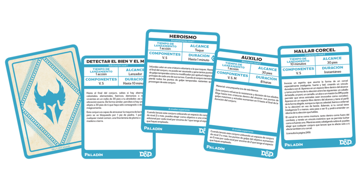 DUNGEONS AND DRAGONS 5TH EDITION: CARTAS DE CONJURO - PALADIN (ESPAÑOL)2