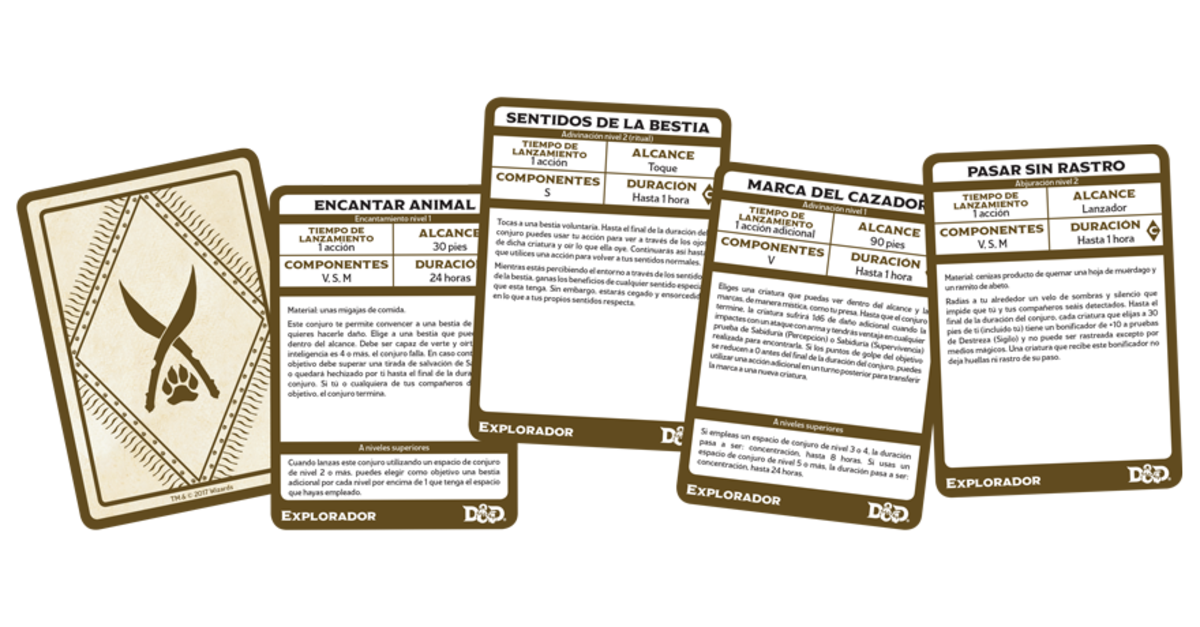DUNGEONS AND DRAGONS 5TH EDITION: CARTAS DE CONJURO - EXPLORADOR (ESPAÑOL)2