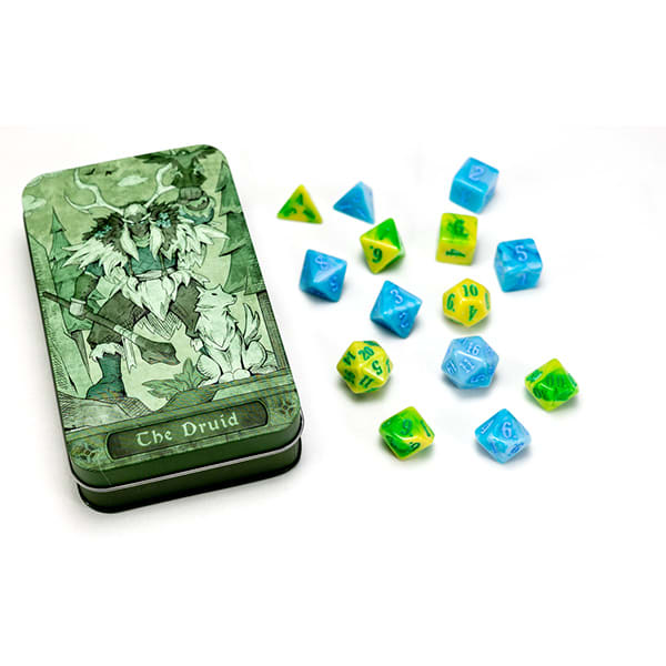 RPG CLASS DICE: DRUID SET TIN (14 DICE)1