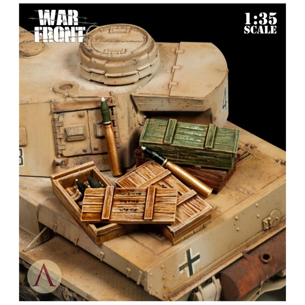 WARFRONT ACCESORIES 1:35: GERMAN SUPPLIES - AMMO BOX AND AMMUNITION2