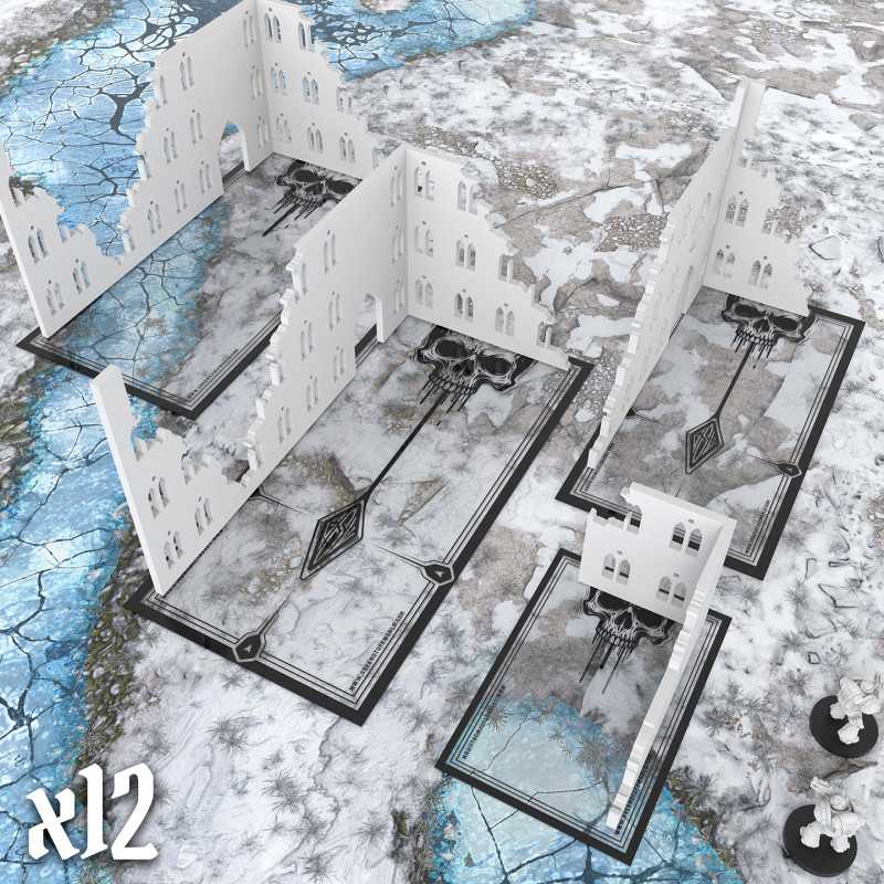 CLEAR SKULLS FOOTPRINTS MATCHED PLAY (PACK X12 - 4+2+2+4) - (COMPATIBLE WH40K WTC)2