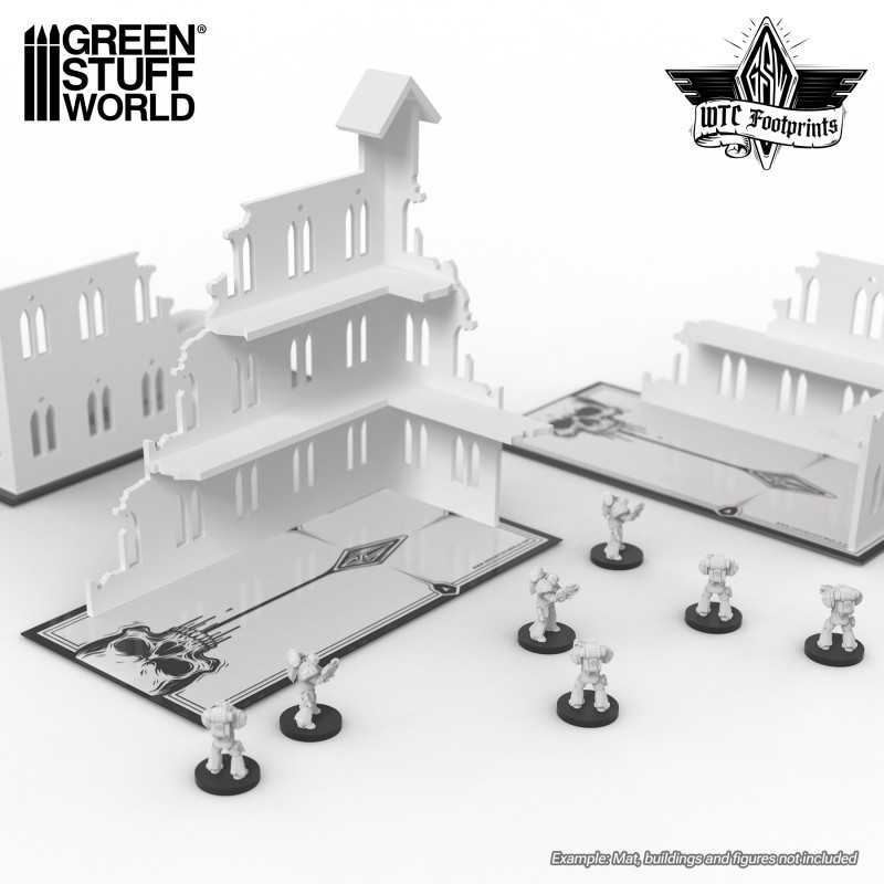 CLEAR SKULLS FOOTPRINTS MATCHED PLAY (PACK X12 - 4+2+2+4) - (COMPATIBLE WH40K WTC)1