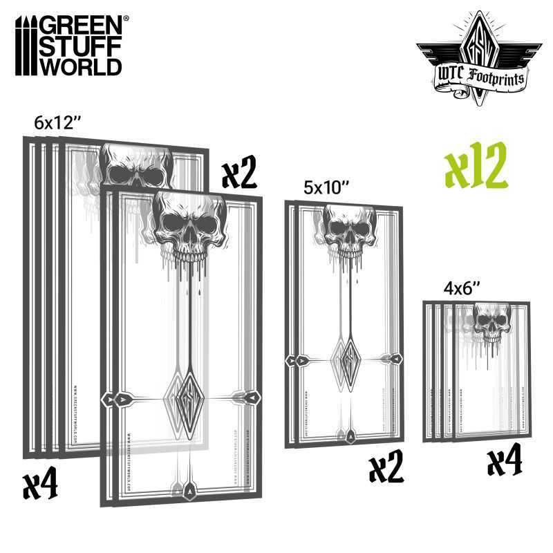 CLEAR SKULLS FOOTPRINTS MATCHED PLAY (PACK X12 - 4+2+2+4) - (COMPATIBLE WH40K WTC)3
