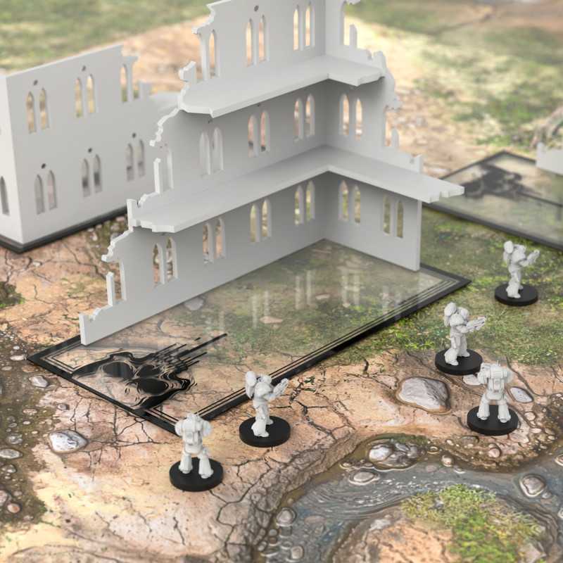 CLEAR SKULLS FOOTPRINTS MATCHED PLAY (PACK X10) 6X12 - (COMPATIBLE WH40K WTC)2
