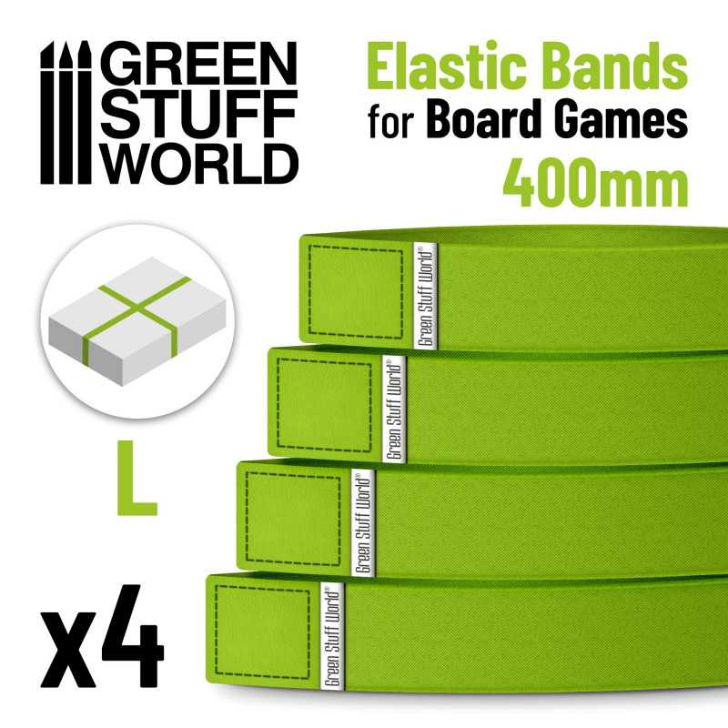 BANDA ELASTICA JUEGOS DE MESA - ELASTIC BAND FOR BOARDGAMES 400MM LIME GREEN (PACK X4)2
