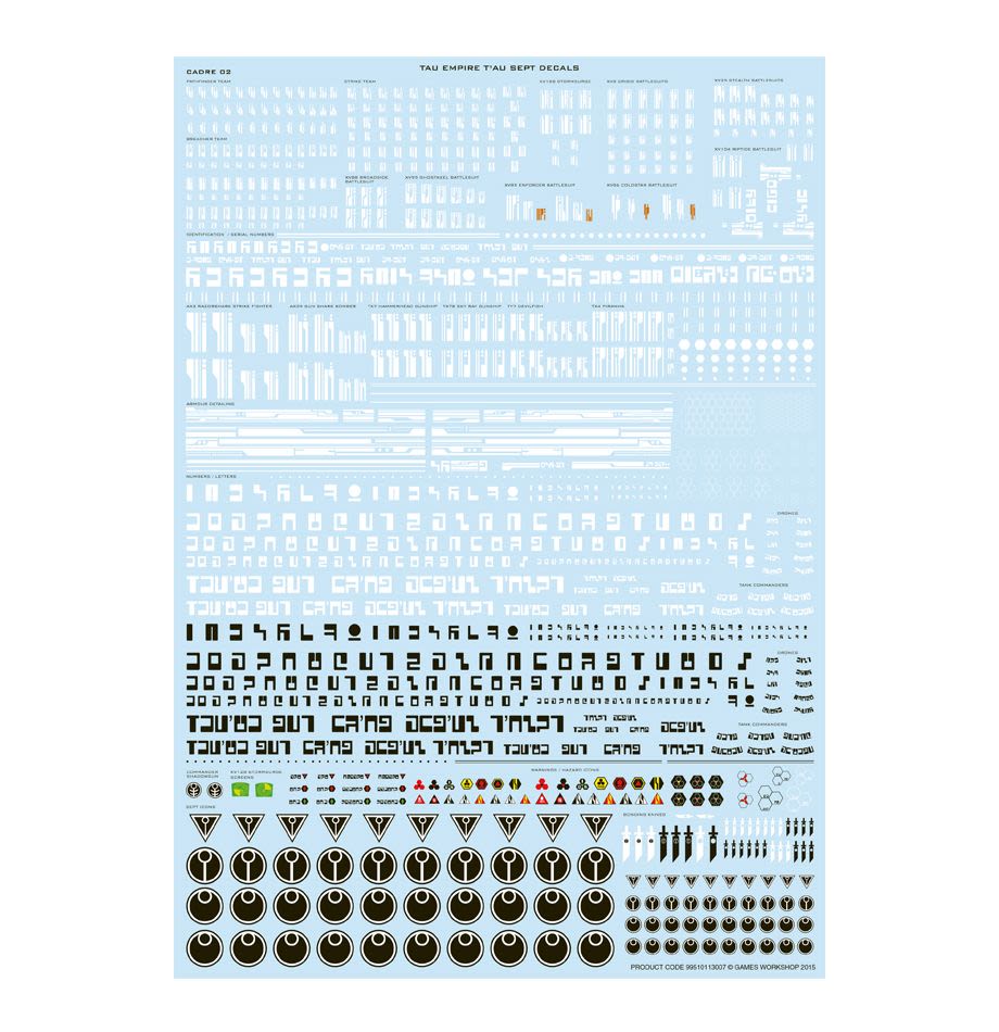 TAU EMPIRE T'AU SEPT DECALS - TRANSFERS1