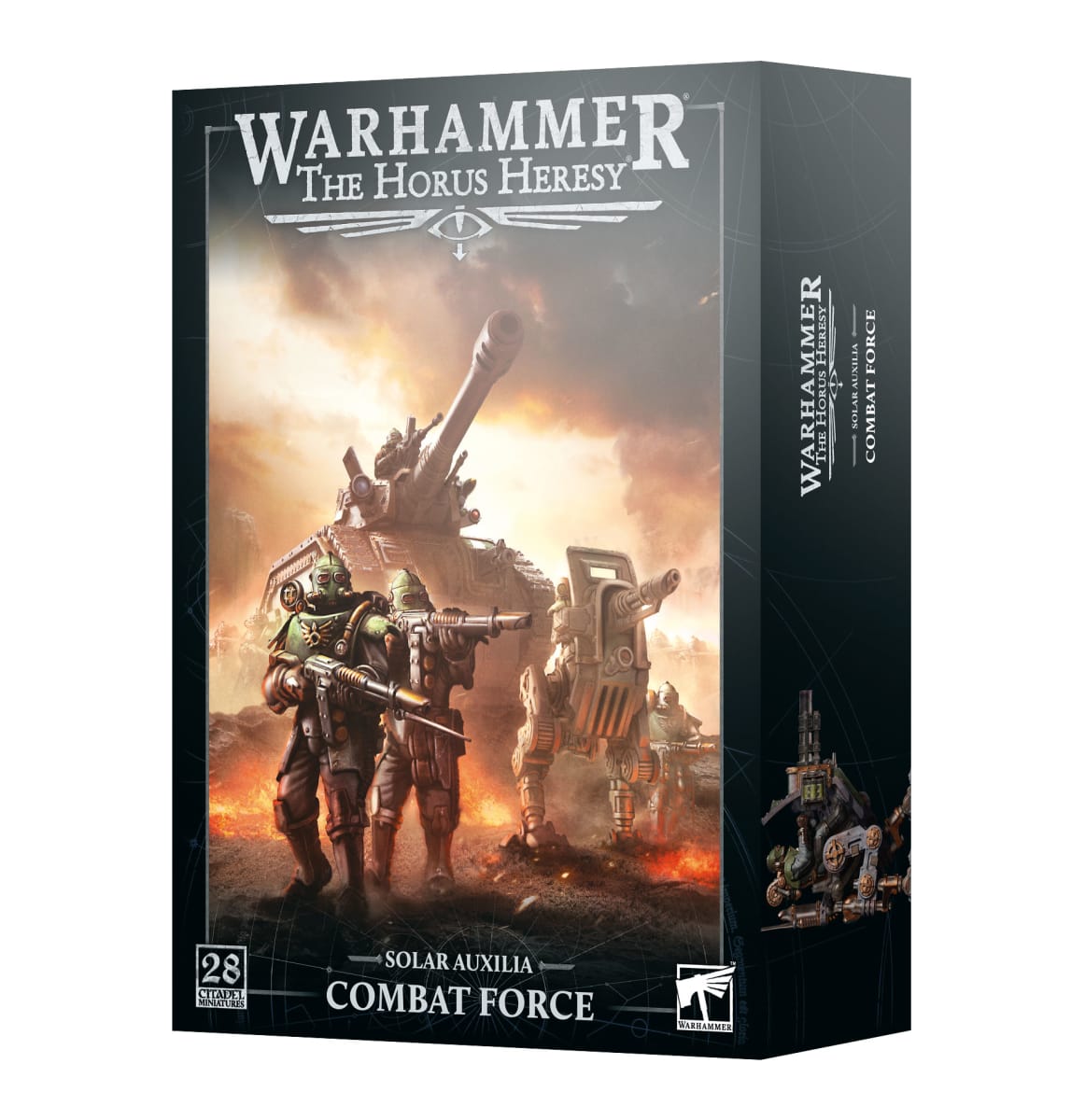 Games Workshop – Warhammer Horus Heresy: Fuerza De Combate Solar Auxilia – 28 Miniaturas De Plástico Con Tanque Leman Russ, Centinelas Hermes Y Sección De Lasrifle, Kit Sin Pintar