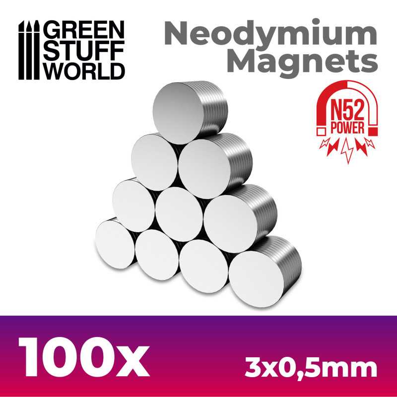 IMANES NEODIMIO 3X0'5MM - 100 UNIDADES (N52)1