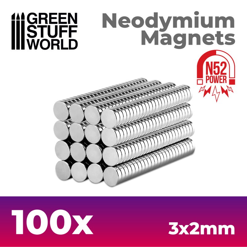 IMANES NEODIMIO 3X2MM - 100 UNIDADES (N52)1