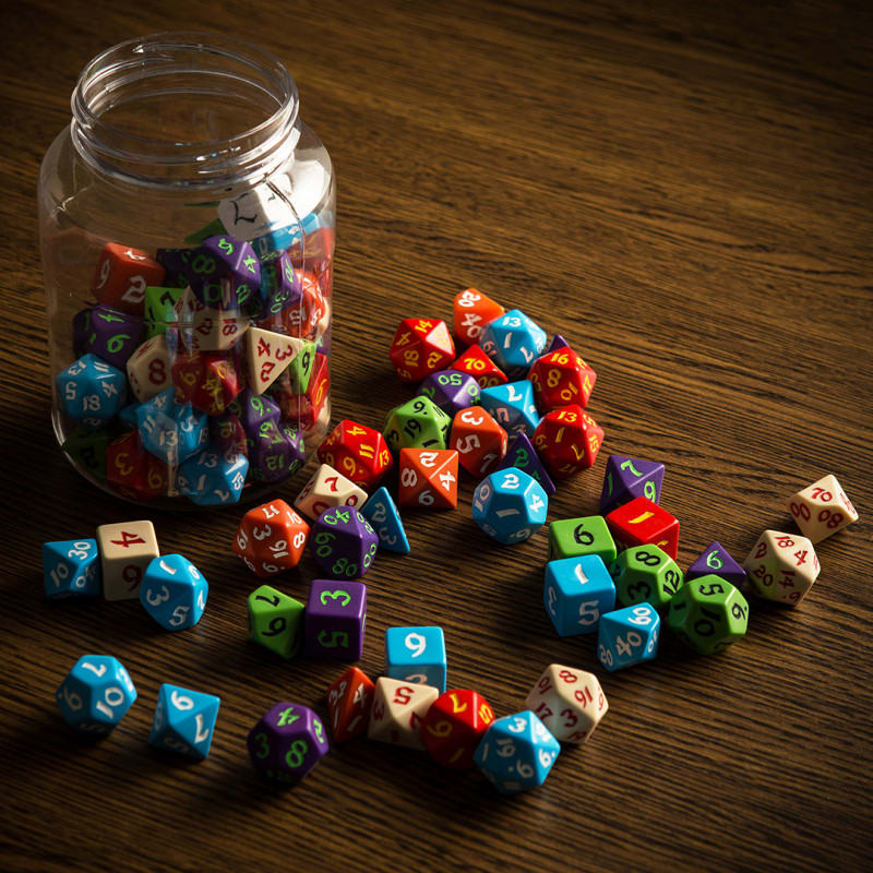 QWORKSHOP ROUND JAR OF CLASSIC RPG DICE (80)1