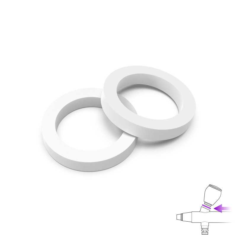 JUNTAS BLANCAS TEFLON COPA AEROGRAFO / TEFLON O-RINGS FOR MOBIUS GRAVITY FLUID AIRBRUSH CUP2