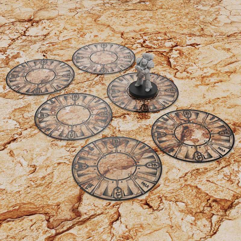CLEAR OBJECTIVE MARKER (40MM+1) PACK X6 (COMPATIBLE 40K WTC)1