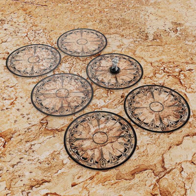 CLEAR OBJECTIVE MARKER (40MM+3) PACK X6 (COMPATIBLE 40K WTC)1