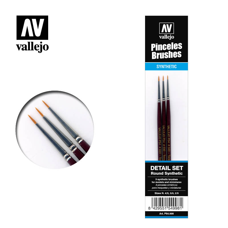 DETAIL SET (ROUND SYNTHETIC) TAMAÑO: #4/0, 3/0, 2/01