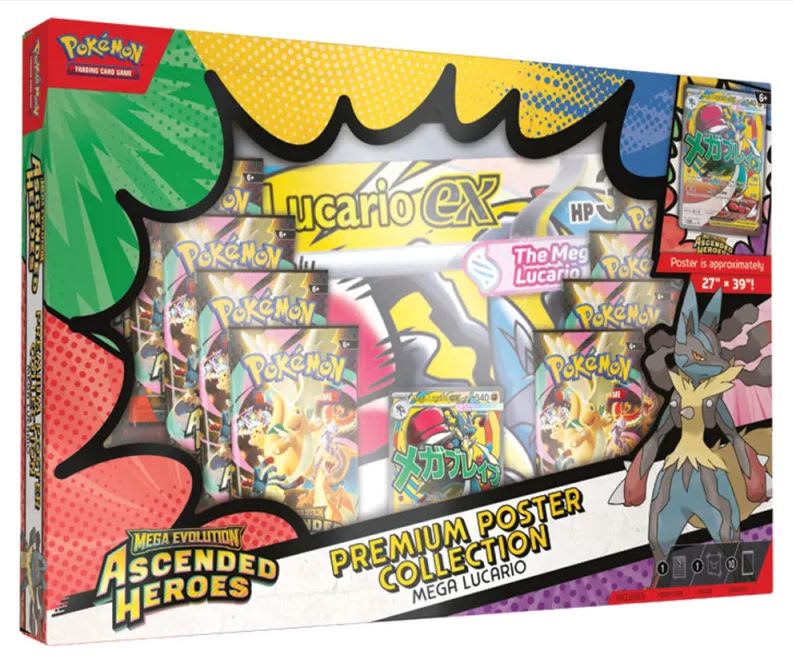 POKEMON TCG: MEGA EVOLUTION 02.5 ASCENDED HEROES- PREMIUM POSTER COLLECTION (MEGA LUCARIO)1