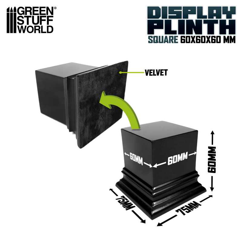 PEDESTAL DM - NEGRO - CUADRADO / BLACK DISPLAY BLOCK PLINTH 6X6CM2