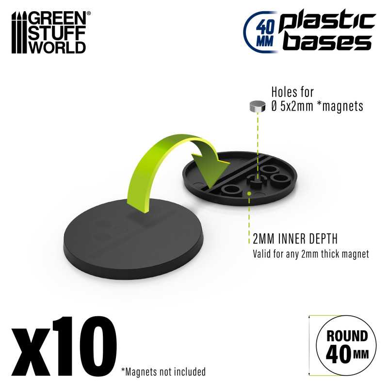 PEANA PLASTICO REDONDA / PLASTIC ROUND BASE 40MM (PACK X10)1