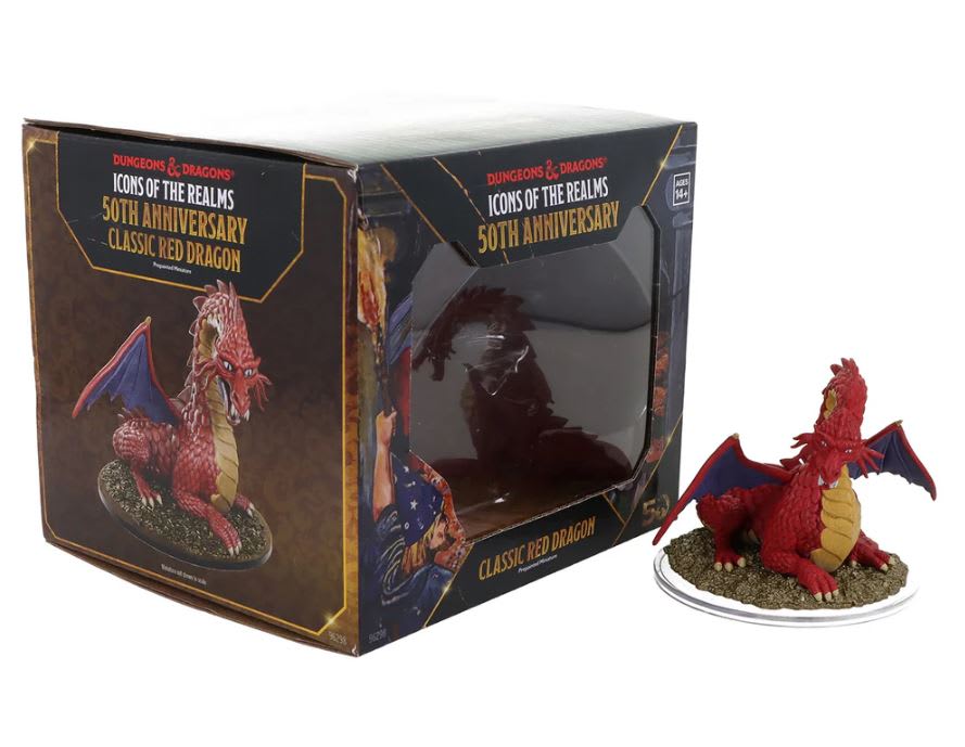 D&D ICONS OF THE REALMS: SET 31- 50TH ANNIVERSARY- CLASSIC RED DRAGON BOXED MINIATURE1